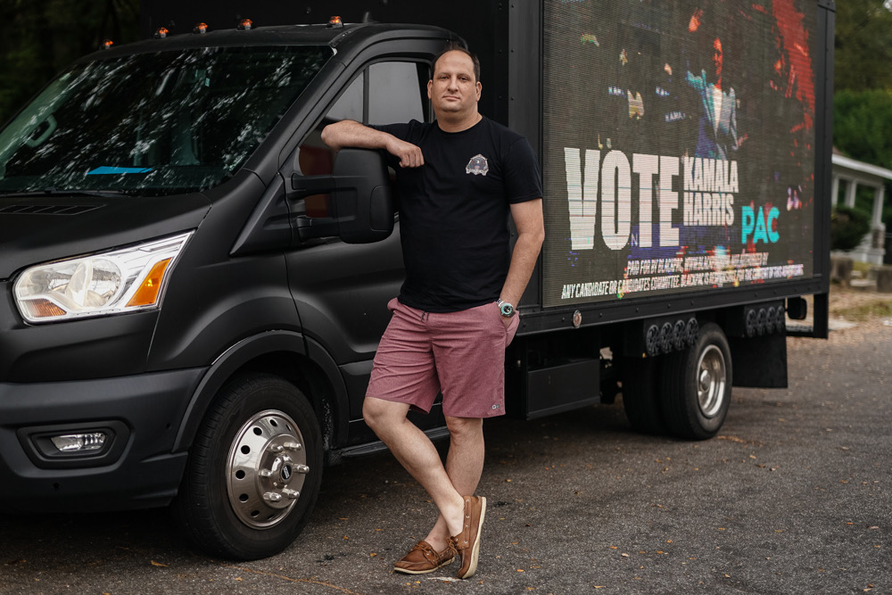 Campaign Infrastructure — mobile LED billboard truck on the road