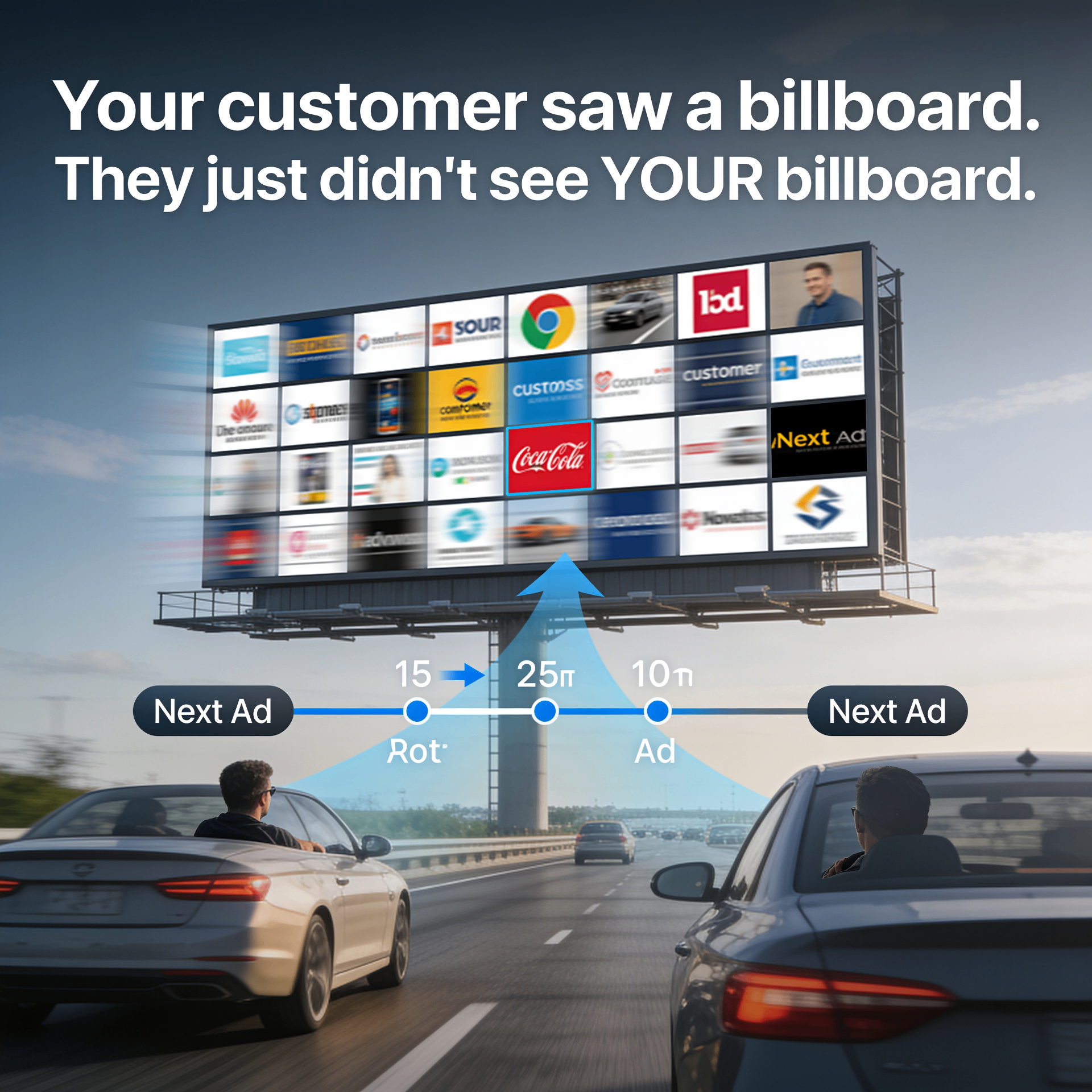 Your customer saw a billboard, they just did not see your billboard because of ad rotation