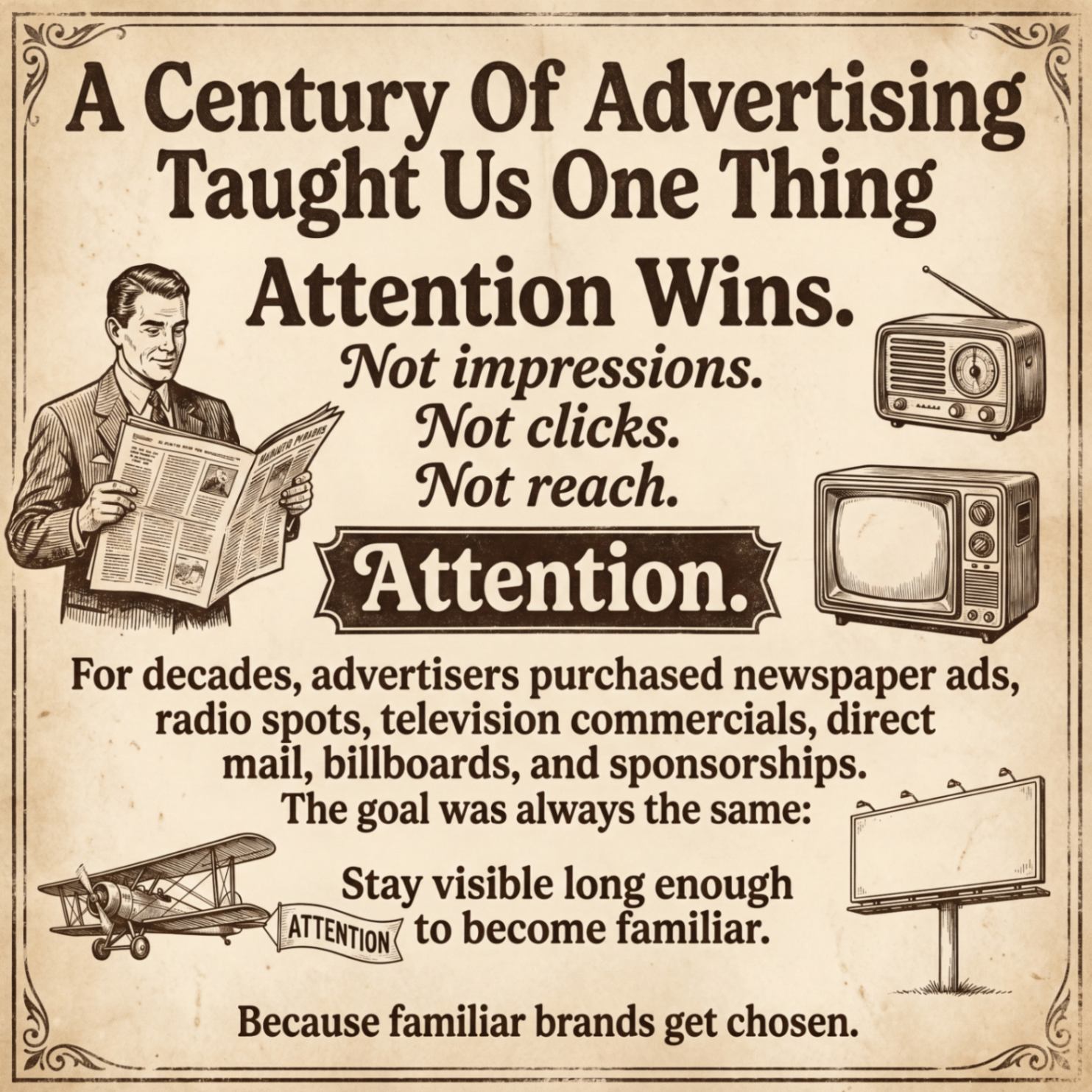 A century of advertising taught us one thing: attention wins