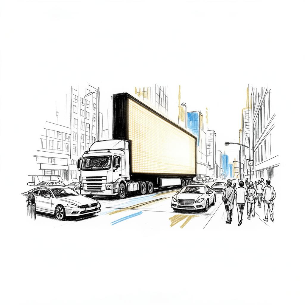 LED truck owning the street sketch