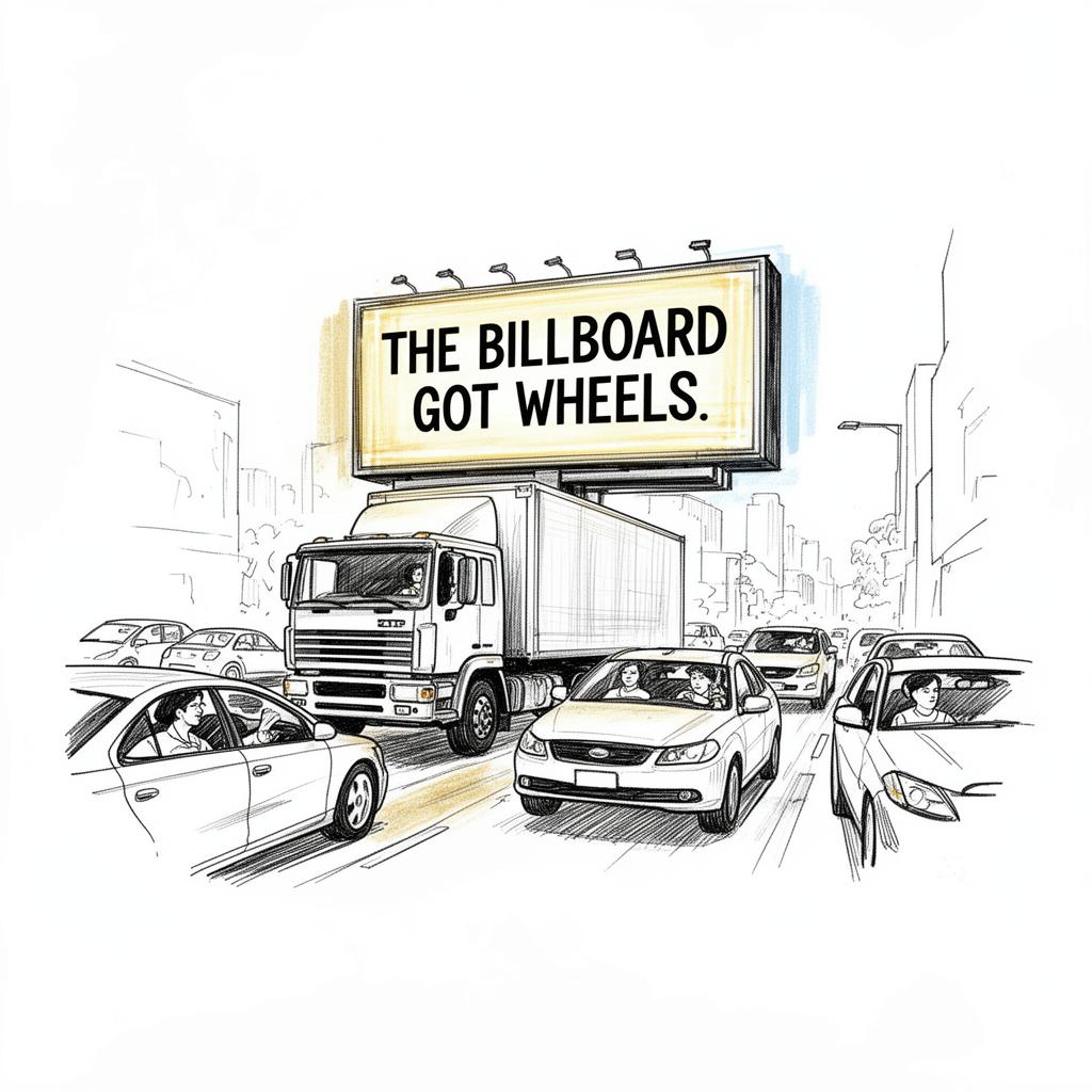 LED truck at eye level sketch